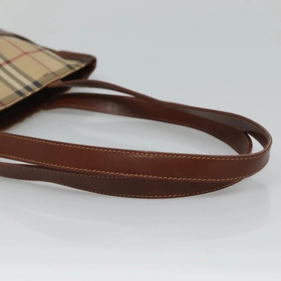 BURBERRY Nova Check Tote Bag PVC Beige Brown Auth 114787 - Picture 8 of 16